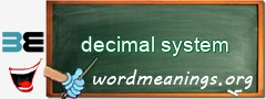 WordMeaning blackboard for decimal system